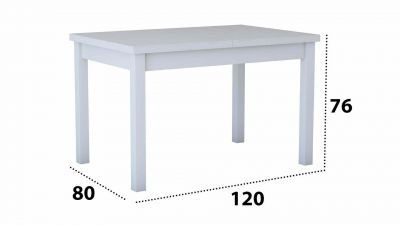 Set Masa Extensibila M 5 120/150 X 80 CM + 6 SCAUNE B 14 albe , lemn de fag