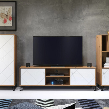 Comoda RTV Bollo, MDF, 2 Usi