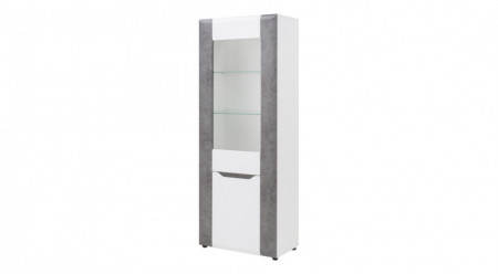 Vitrina Brando 2 Usi Alb Lucios LED