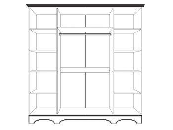 Dulap MDF Boston, 4 Usi, 200 x 52 x 220 CM, Vanilie