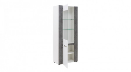 Vitrina Brando 2 Usi Alb Lucios LED