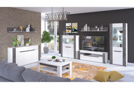 Comoda Brando 3 Usi si 2 sertare MDF Alb Lucios