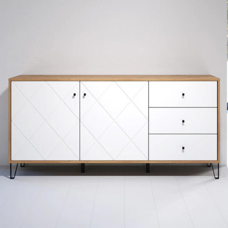 Comoda Bufet Bollo, MDF, 2 Usi si 3 Sertare