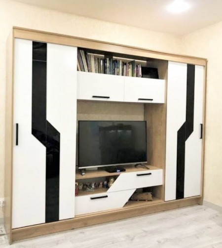 Living Vista, Stejar + Alb, 246 x 52 x 200 CM