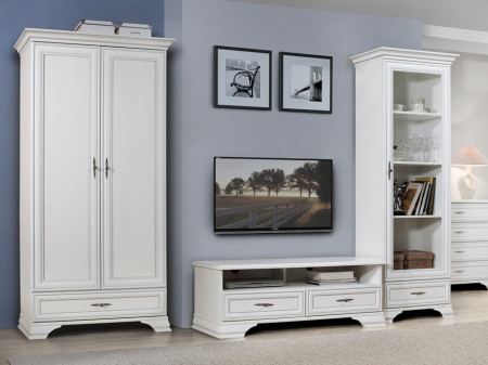 Vitrina Idento, 1 Usa 1 Sertar, MDF Alb Alpin