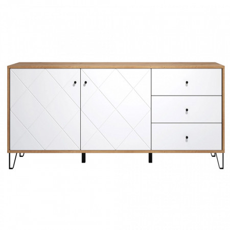 Comoda Bufet Bollo, MDF, 2 Usi si 3 Sertare