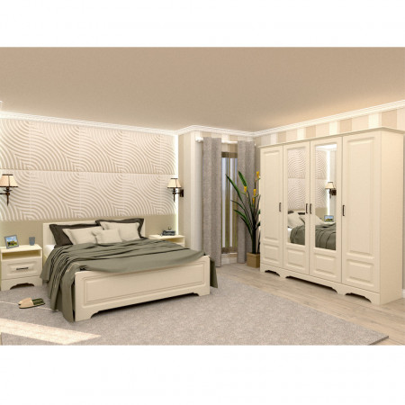 Dulap MDF Boston, 4 Usi, 200 x 52 x 220 CM, Vanilie
