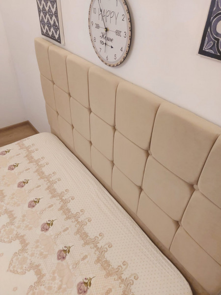 Pat tapitat CasaUtila 160x200 stofa Latte