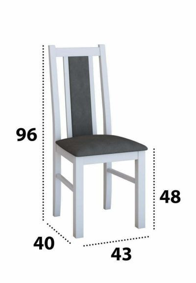 Set Masa Extensibila M 1 Alb/Grafit 140/180 X 80 CM + 6 Scaune B 14 albe, lemn fag