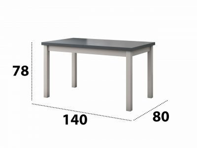 Set Masa Extensibila M1 Alb/Gri 90 X 160/200 + 4 Scaune B 14 Alb