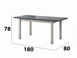 Set Masa Extensibila M1 Alb/Gri 90 X 160/200 + 4 Scaune B 14 Alb