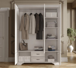 Dormitor Idento Varianta 3, MDF Alb Alpin cu Masuta de machiaj