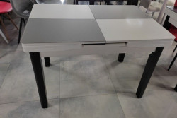 Masa extensibila Fiori, Alb / Gri deschis