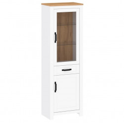 Vitrina 1 Usa Lanzette, Alb Stejar Kraft