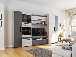 Living Santa Fe, 300 Cm Gri Antracit / Stejar
