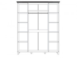 Dulap MDF Nordic, 4 Usi cu oglinda, 170 x 50 x 220 CM, Alb Supermat
