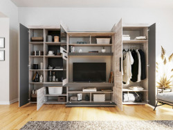 Living Santa Fe, 300 Cm Gri Antracit / Stejar