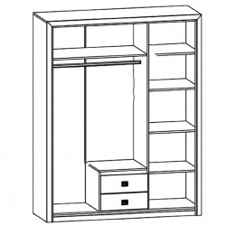 Dulap 3 Usi 2 Sertare, Koln MDF Wenge Shtroks