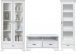 Vitrina Idento, 2 Usi 1 Sertar, MDF Alb Alpin