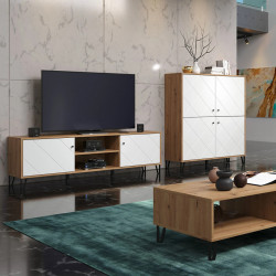 Comoda RTV Bollo, MDF, 2 Usi