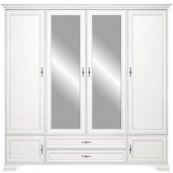 Dormitor Idento Varianta 2, cu dulap 6 Usi, MDF Alb Alpin