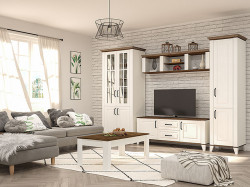 Living Scandi 303 CM Alb Supermat + Stejar Burbon