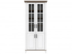 Vitrina Scandi 4 Usi Alb Supermat Stejar Burbon