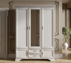 Dulap Idento, 5 Usi 2 Sertare, MDF Alb Alpin