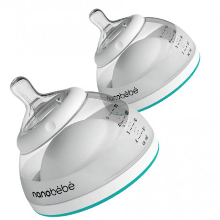 Nanobebe Biberon 150 ml, Turcoaz, 0+ luni, Set 2 Buc