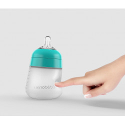Biberon din silicon x 3 Buc, 270 ml, turcoaz, Nanobebe