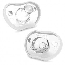 Nanobebe Suzete din silicon flexibile x 2 buc, +3 luni, alb
