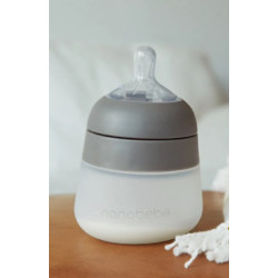 Biberon din silicon x 3 Buc, 150 ml, gri, Nanobebe