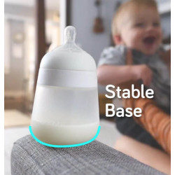 Biberon din silicon x 3 Buc, 270 ml, alb, Nanobebe