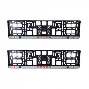 Set 2 x Suport numar inmatriculare slim, pentru HONDA, dimensiune standard, potrivire perfecta, plastic flexibil