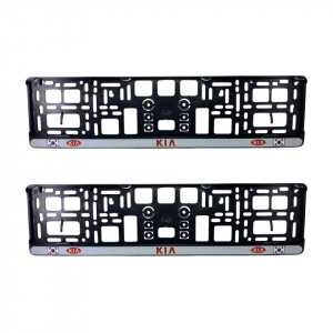 Set 2 x Suport numar inmatriculare slim, pentru KIA, dimensiune standard, potrivire perfecta, plastic flexibil