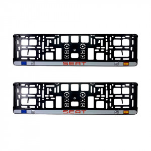 Set 2 x Suport numar inmatriculare slim, pentru SEAT dimensiune standard, potrivire perfecta, plastic flexibil
