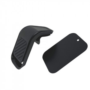 Suport Auto Premium cu Magnet pentru Telefon, Tableta, GPS cu Prindere pe Grila de Ventilatie, Negru