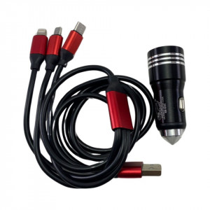 Cablu pentru incarcare 3 in 1, incarcare toate tipurile de dispozitive USB, cu mufe Micro-USB, USB-C, Lightning, 1,1M, Negru