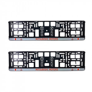 Set 2 x Suport numar inmatriculare slim, pentru MITSUBISHI dimensiune standard, potrivire perfecta, plastic flexibil