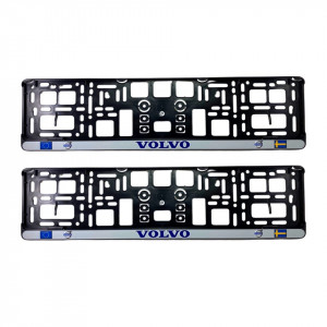 Set 2 x Suport numar inmatriculare slim, pentru VOLVO dimensiune standard, potrivire perfecta, plastic flexibil