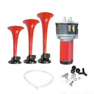 Claxon auto cu 3 pipe 12V, cu melodii