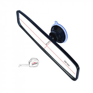 Oglinda auto retrovizoare cu ventuza pentru parbriz si reglaj, aspect elegant, AutoSSF ®, negru,240 x 60 mm