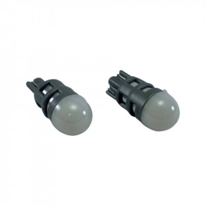 Set 2 becuri LED auto T10 W5W UltraBright pentru pozitie, plafoniere, portbagaj, lumina alba 6000k