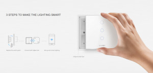 Intrerupator Smart ORVIBO, C-touch, ZigBee, Wi-Fi, control de pe telefon, 2.4 GHz, Google Assistant, Amazon Alexa, T30W2Z