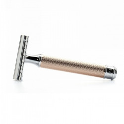 Aparat de ras clasic Muehle Safety Razor - R41 Rosegold, CU PIAPTĂN DESCHIS (PENTRU BARBĂ DEASĂ ȘI ASPRĂ)