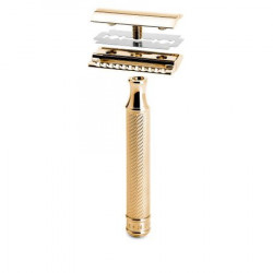 Aparat de ras clasic Safety Razor cu pieptan inchis Muehle R89 GOLD