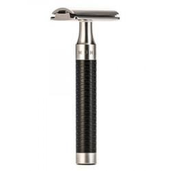 Aparat de ras clasic Safety Razor cu piaptan inchis si maner din otel Muehle Rocca R96
