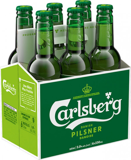 Bere sticla 0.33L x 6 buc, Carlsberg