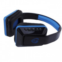 Casti audio bluetooth Ovleng MX111 albastru-negru, difuzor 40mm, microfon, slot sd card, radio fm, baterie 200mAh, distanta maxima 10m, wireless