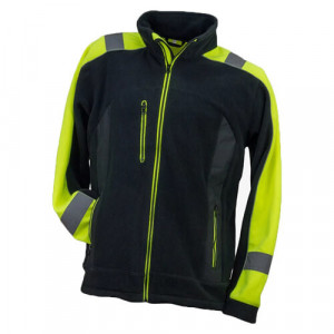 Urgent-C Polar - Jacheta polar fleece reflectorizanta, galben NEON/negru